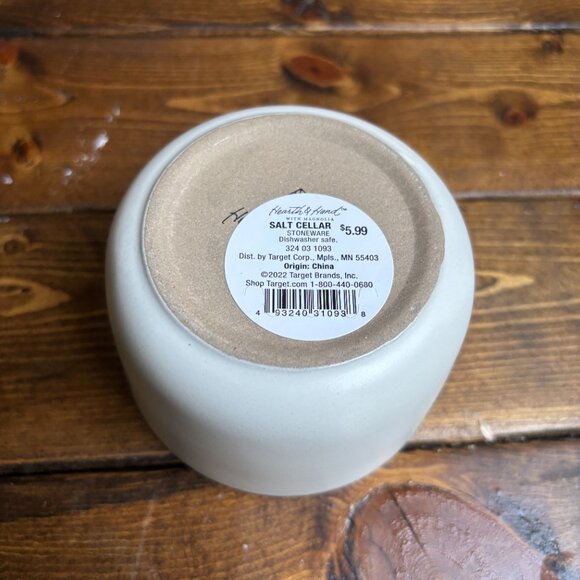 Hearth & Hand Stoneware Salt Cellar with Embossed Label - Dishwasher Safe - Picture 4 of 4
